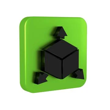 Black Isometric cube icon isolated on transparent background. Geometric cub.. Illustrazione stock
