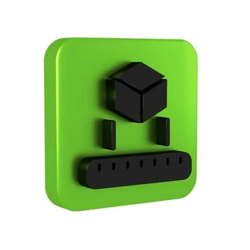 Black Isometric cube icon isolated on transparent background. Geometric cub.. Illustrazione stock