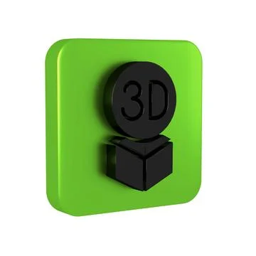 Black Isometric cube icon isolated on transparent background. Geometric cub.. Illustrazione stock