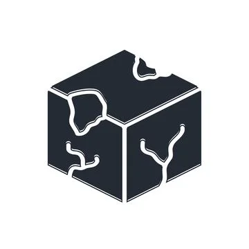 Black Isometric cube icon isolated on white background. Geometric cubes sol.. Stock Illustration