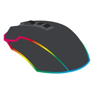 Black isometric mouse device Stock Illustration