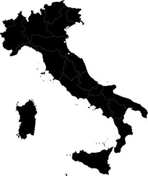 Black Italy map Stock Illustration