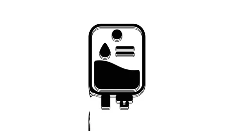 Black IV bag icon isolated on white Stock Video Pond5