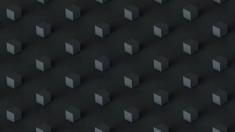 Black Izometric Cubes Rounding Forever Looped 4K V2 Stock Footage 265031552