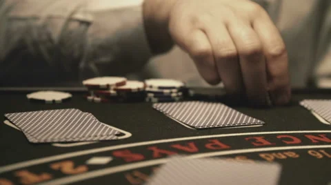 Black Jack Card Slow Motion Stock Footage 49405695