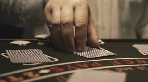 Black Jack Card Slow Motion Stock Footage 49406057