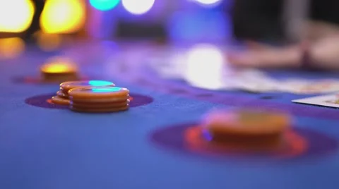 Black jack table in a casino Video stock 56969344
