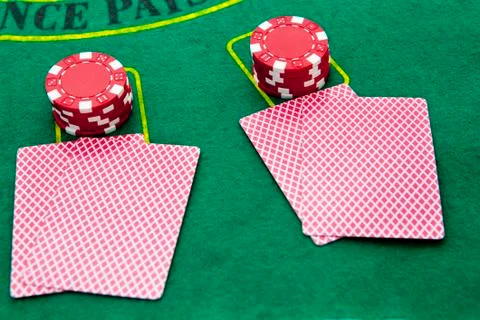 Black jack table Stock Photos