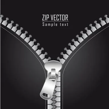 Black jacket with silver zip, background. vector illustration Stock Illustration
