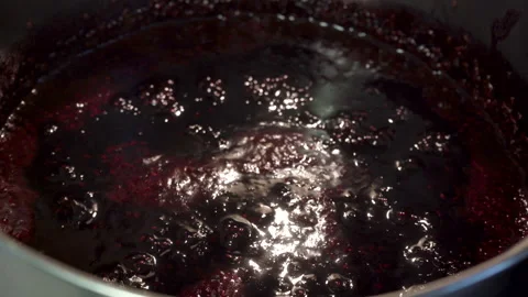 Black jam is boiling Stock Footage 252124339