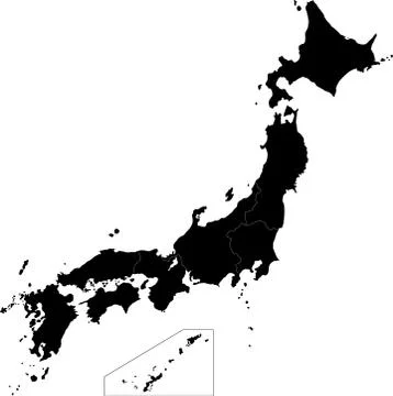 Black Japan map Stock Illustration
