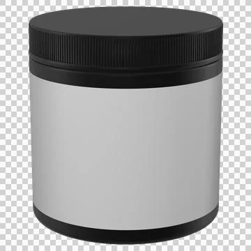 Black Jar Realistic 3D Rendering Mockup Template Stock Illustration