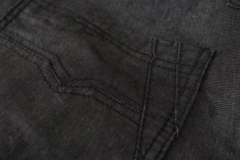 Black jeans texture with sewing pattern  back pocket, abstract close up bac.. Stock Photos