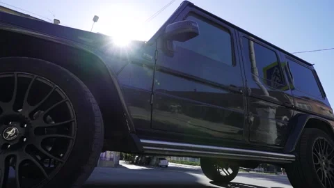 Black jeep drives Stock Footage 146744934