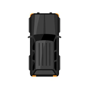 Black jeep top view vector illustration Stock Illustration