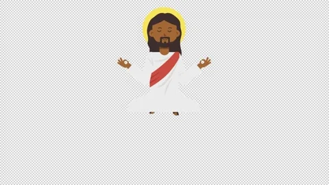 Black Jesus Meditating Stock Footage 205036925