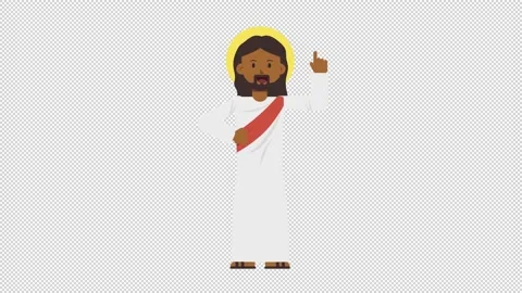 Black Jesus Pointing Above Stock Footage 205036969