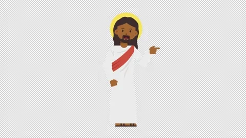 Black Jesus Pointing Right Stock Footage 205036965