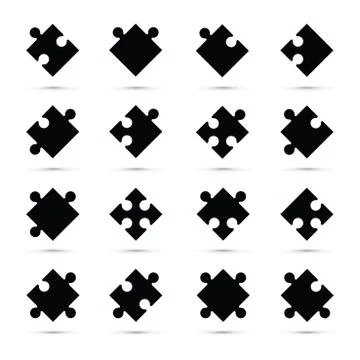 A black jigsaw pieces Stock Illustration