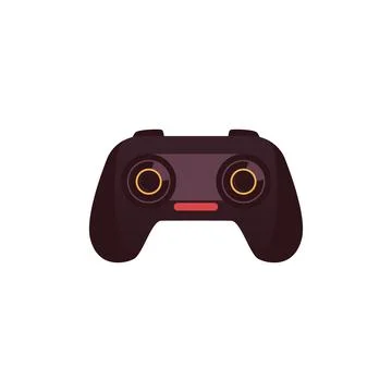 Black joystick or controller for video games, flat vector illustration isolated. Stock Illustration
