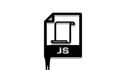 Black JS file document. Download js button icon isolated on white background. JS Stock Footage 233781363