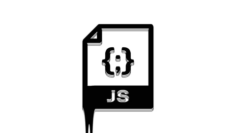Black JS file document. Download js button icon isolated on white background. JS Stock Footage 233781370