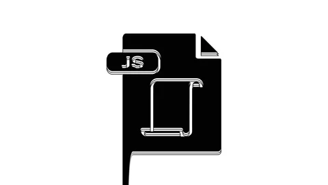 Black JS file document. Download js button icon isolated on white background. JS Stock Footage 233800357
