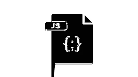 Black JS file document. Download js button icon isolated on white background. JS Stock Footage 233800378