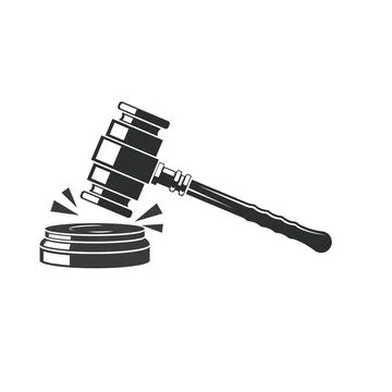 Black judge's gavel vector element concept design template 스톡 일러스트