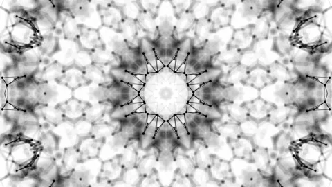 Black kaleidoscope pattern with a blue glow. three-dimensional abstract animatio Stock Footage 123116185