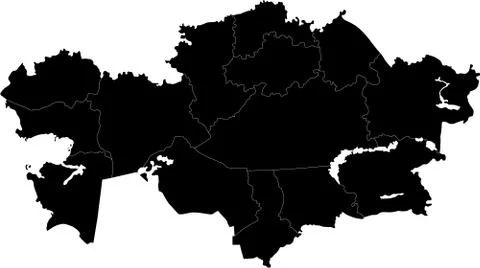 Black Kazakhstan map Stock Illustration