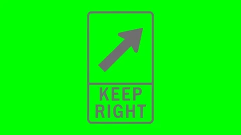 Black keep right sign white flash animation Stock-Footage 342830094