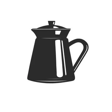 Black kettle isolated on white background. Stock Illustration