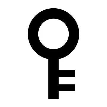 Black key silhouette icon. Vector. Stock Illustration