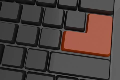 Black keyboard with brown key Stock Illustration
