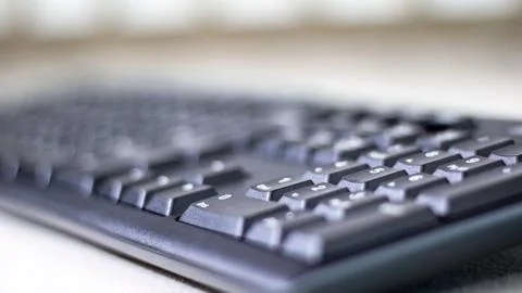 Black Keyboard Close Up Sideway Stock Photos