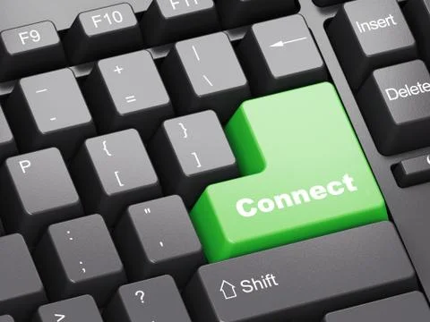 Black keyboard with Connect button Illustrazione stock