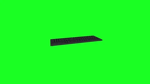 Black keyboard on green background during editing session 스톡 동영상 296015840