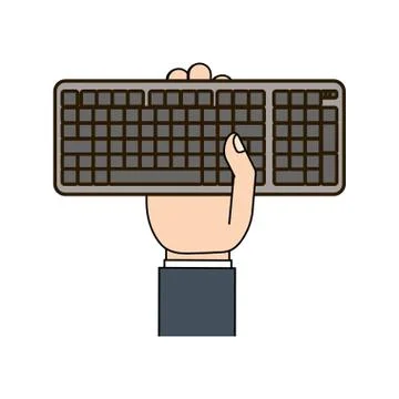 Black keyboard in the hand icon image Illustrazione stock