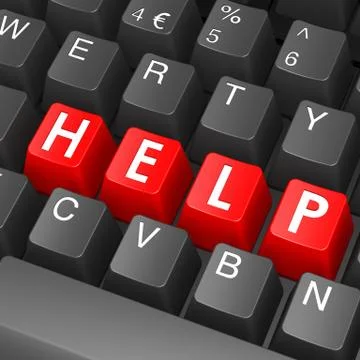Black keyboard with help word イラスト素材
