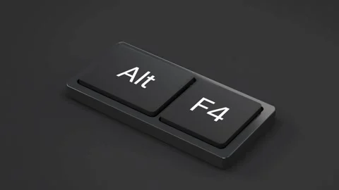 Black keyboard keys showing alt and f4 buttons pressed Stock-Footage 333835538