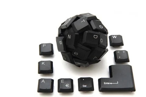 Black keyboard sphere 写真素材