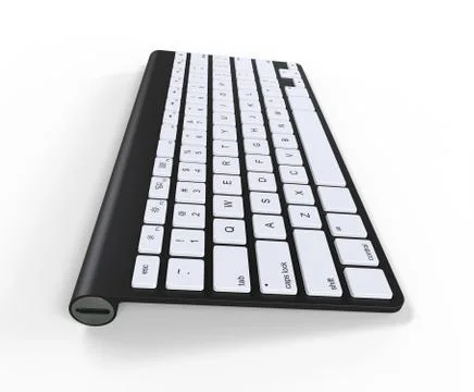 Black keyboard - usb side, on white background, ideal for digital and print d Stock Illustration
