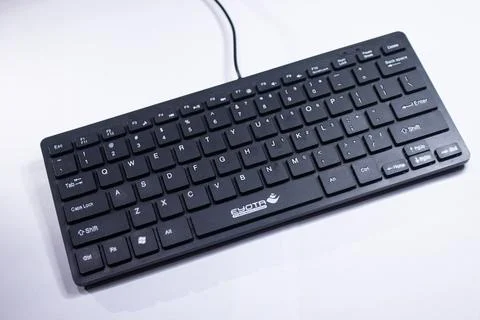Black Keyboard on White Background Foto stock