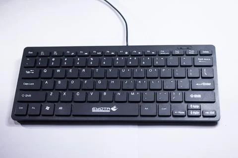 Black Keyboard on White Background Stock Photos