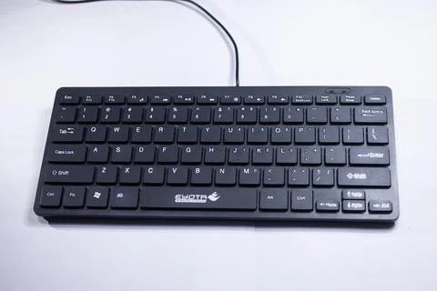 Black Keyboard on White Background Stock Photos