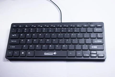 Black Keyboard on White Background Stock Photos