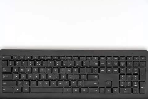 Black keyboard on white background, top view Stock Photos