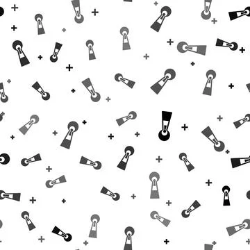 Black Keyhole icon seamless pattern on white background. Key of success solution イラスト素材