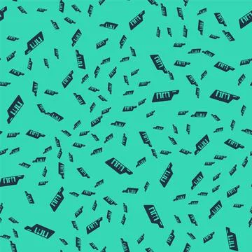 Black Keytar icon isolated seamless pattern on green background. Musical Stock Illustration